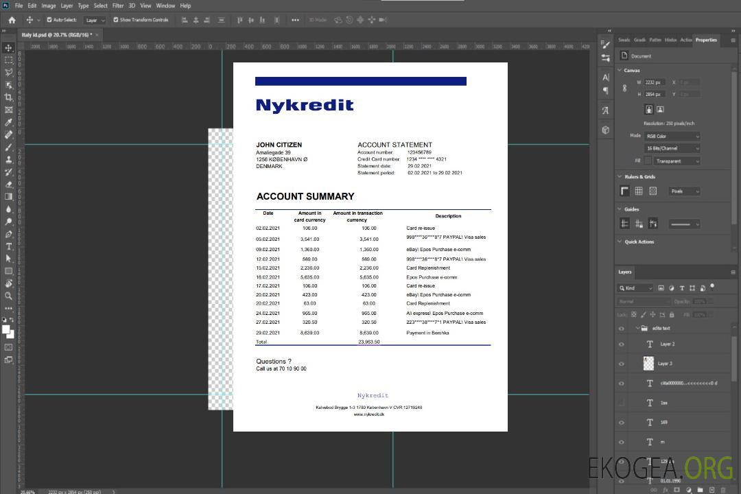Modèle de relevé bancaire Danemark Nykredit facile à remplir au format de fichier .xls et .pdf template Modèle de relevé bancaire Danemark Nykredit facile à remplir au format de fichier .xls et .pdf template